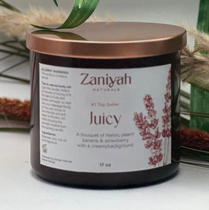 "Juicy" Scented beeswax candle