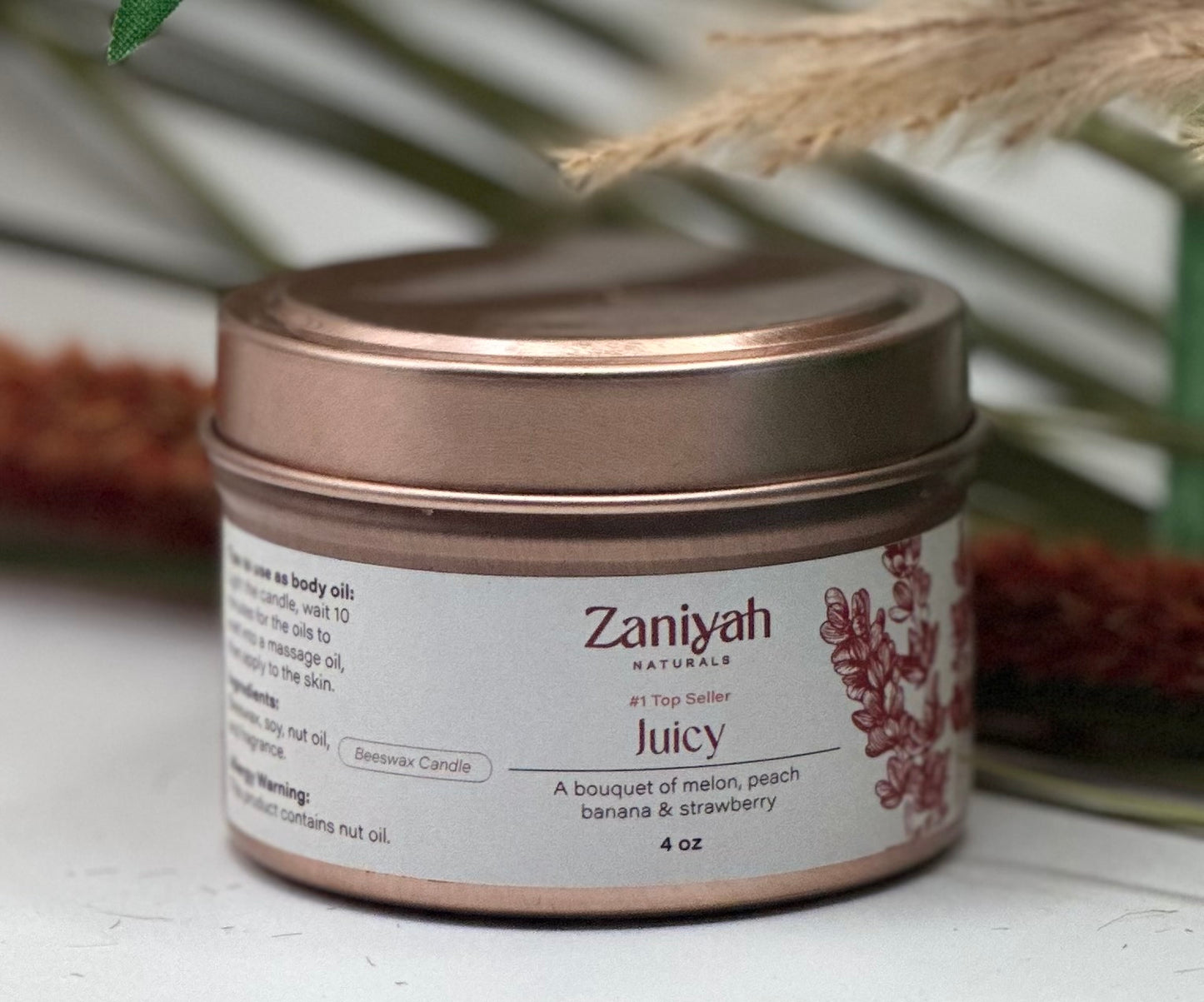 "Juicy" Scented beeswax candle