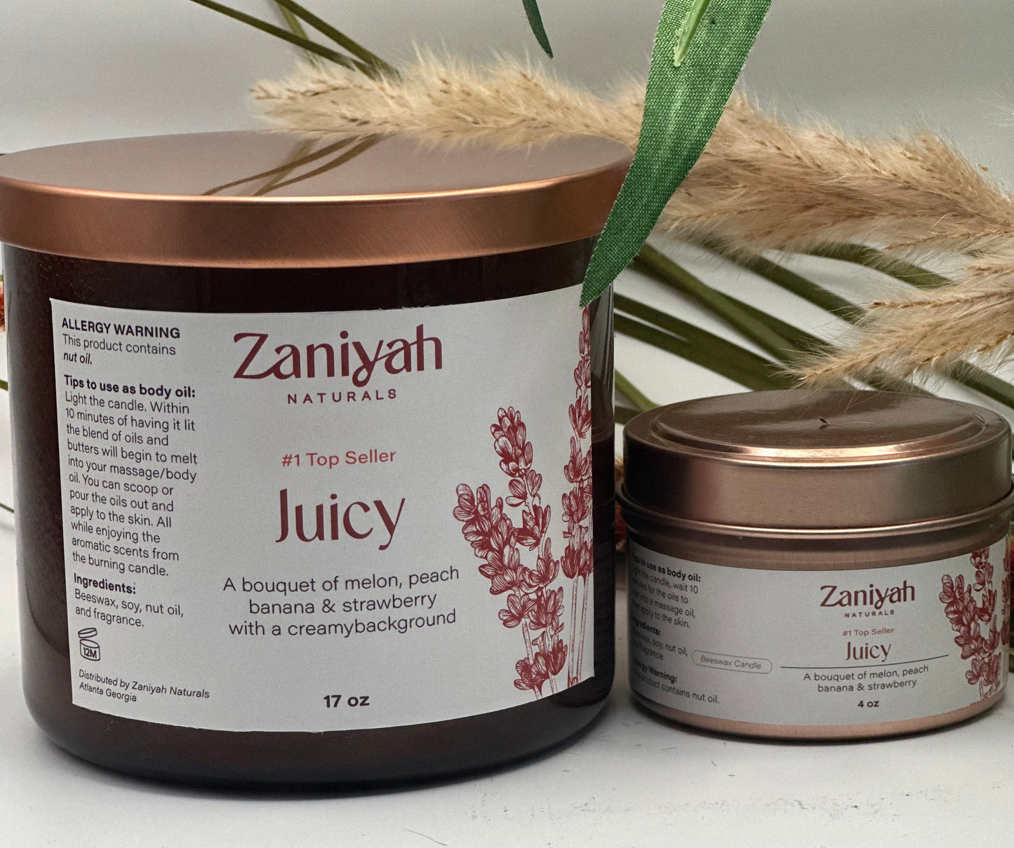 "Juicy" Scented beeswax candle