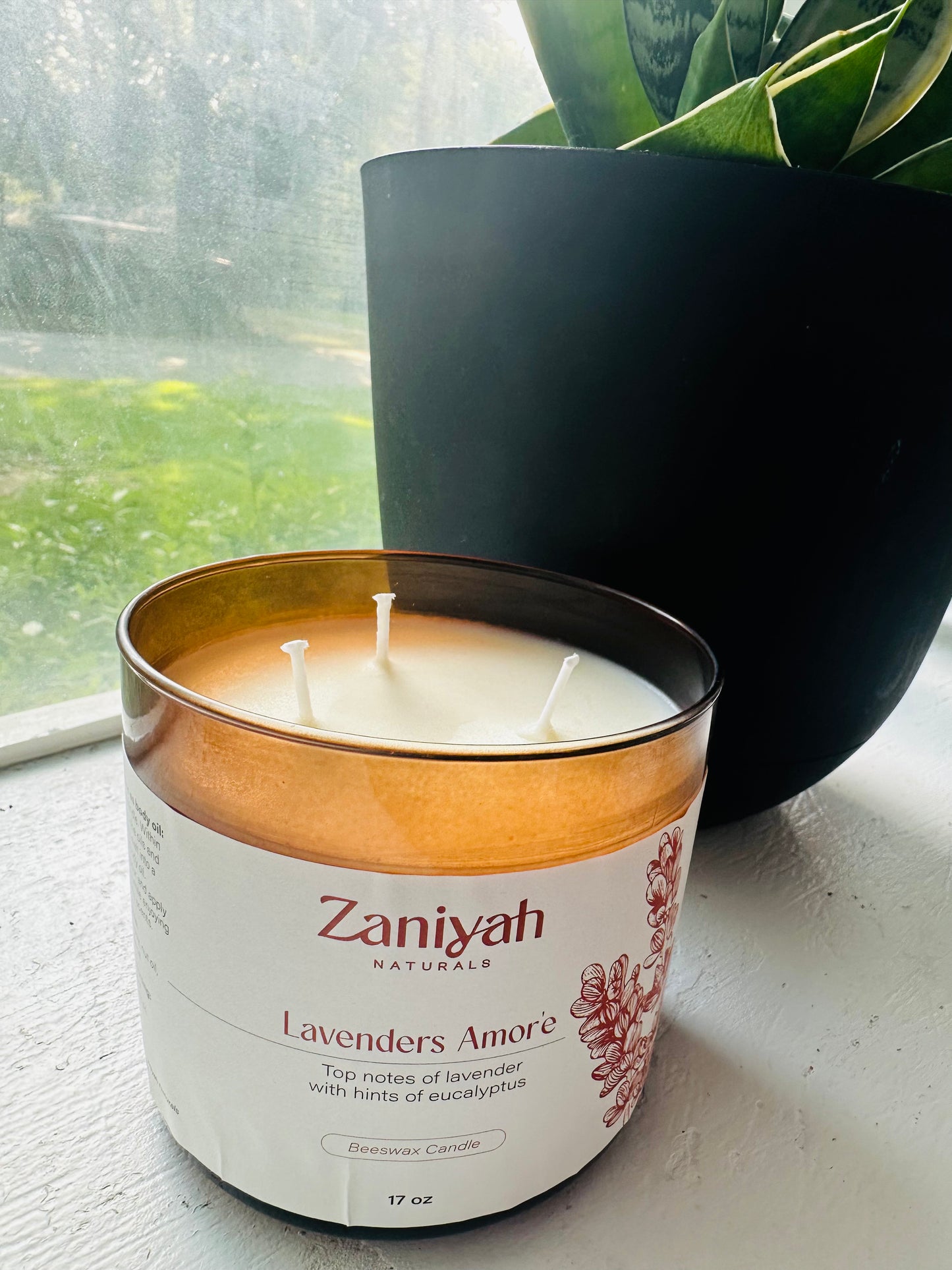 Lavender Amour beeswax candle