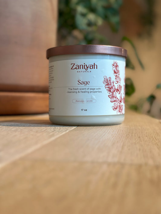 Sage Beeswax body candle